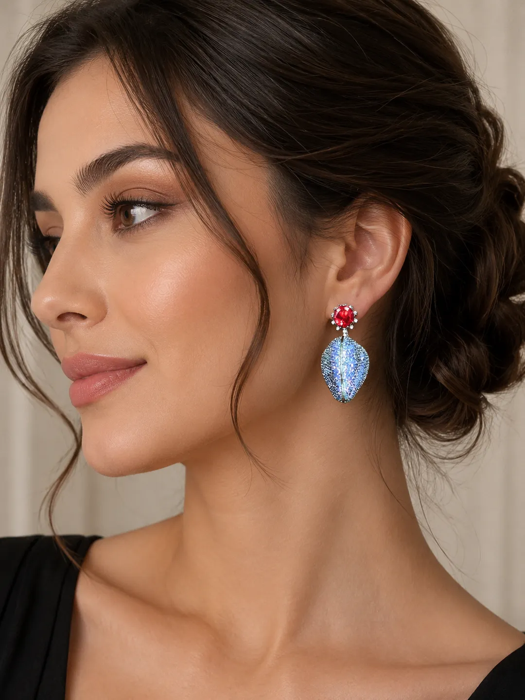 Aurora Scarlet Crystal Drop Earrings