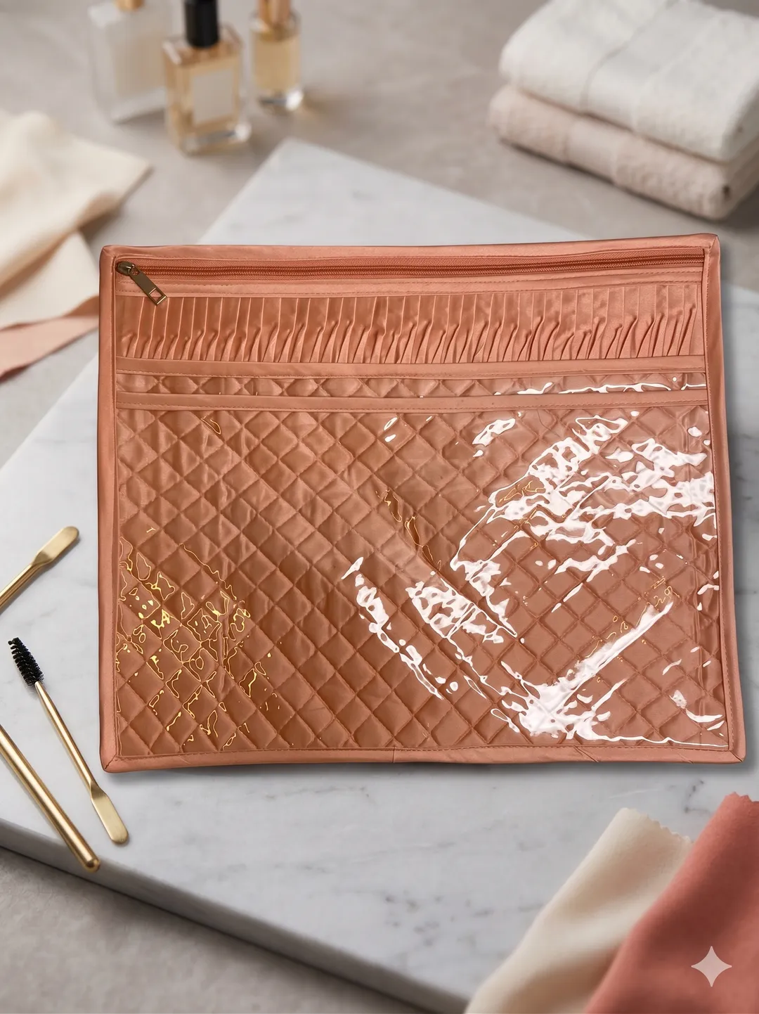 Blush Orange Saree Cover
