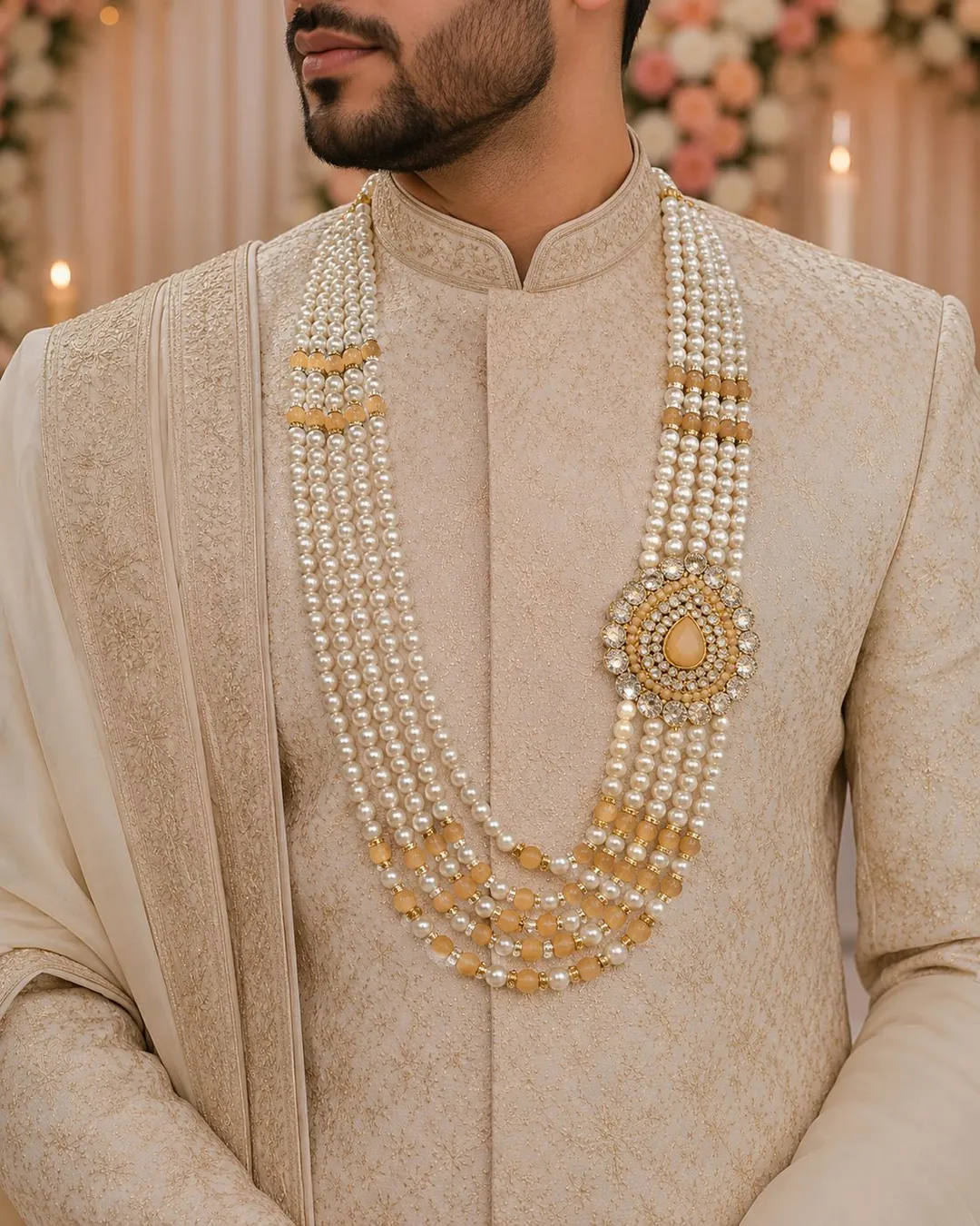 Peach Pearl Royale Mala