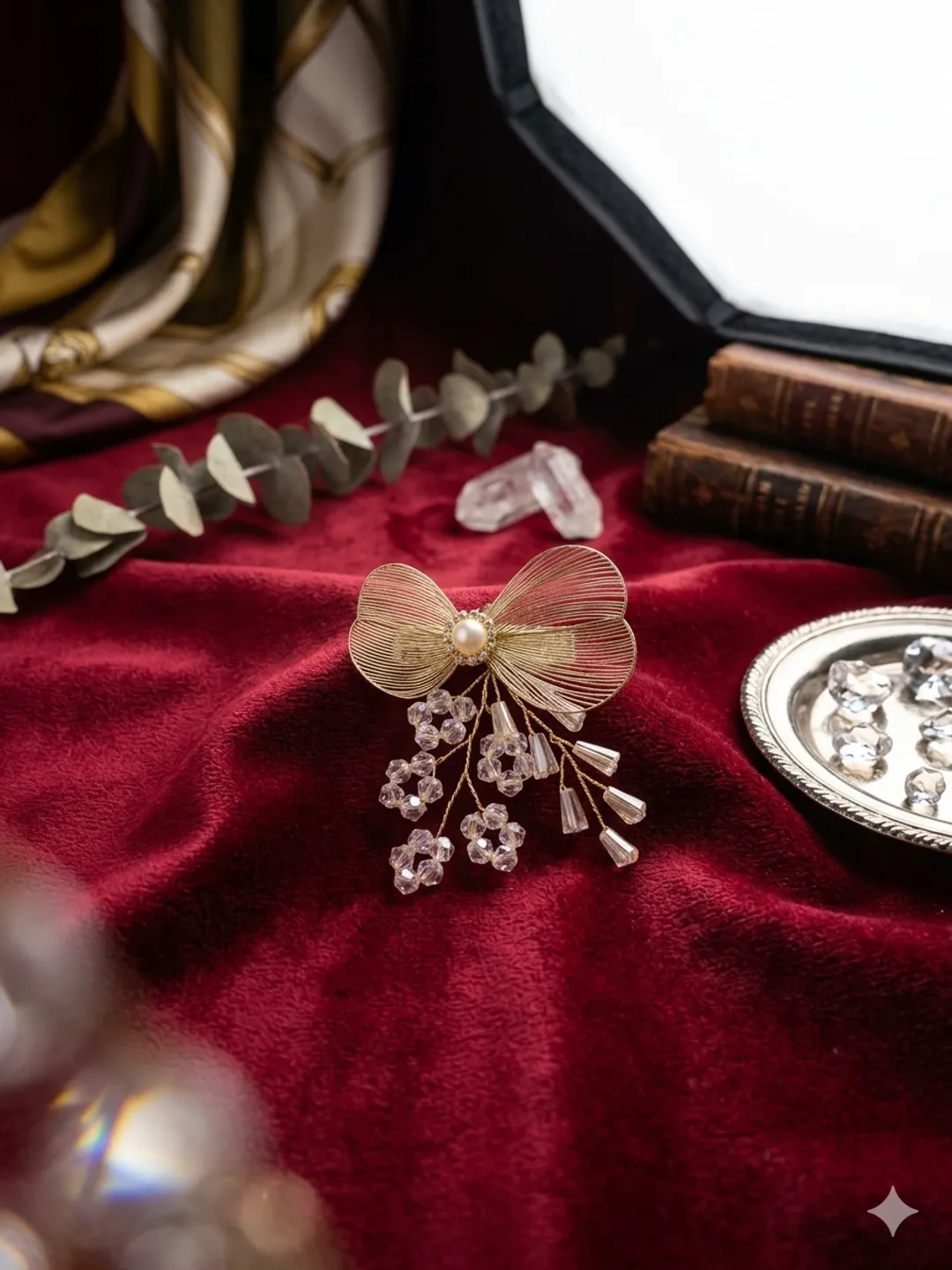 Crystal Bow Clip (pack of 4)