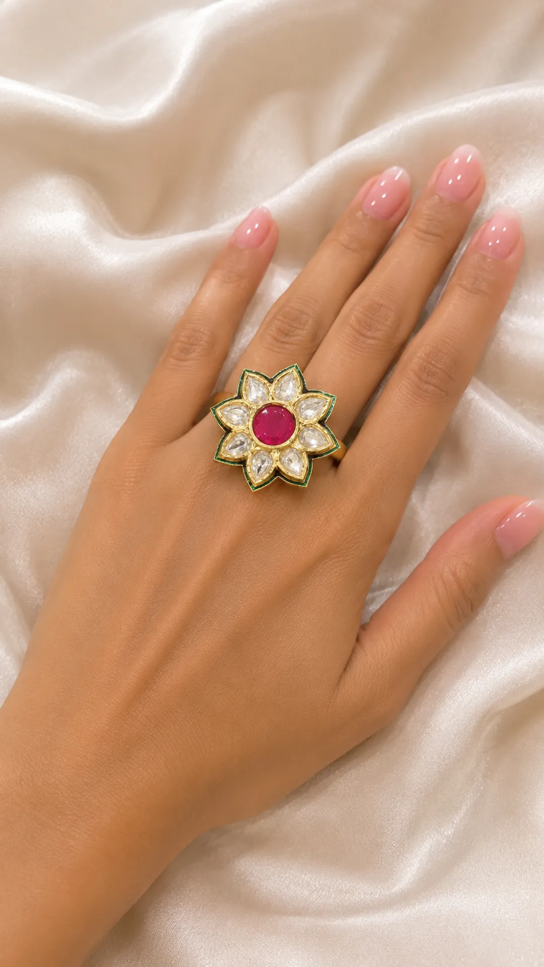 Gulnaar Kundan Bloom Ring