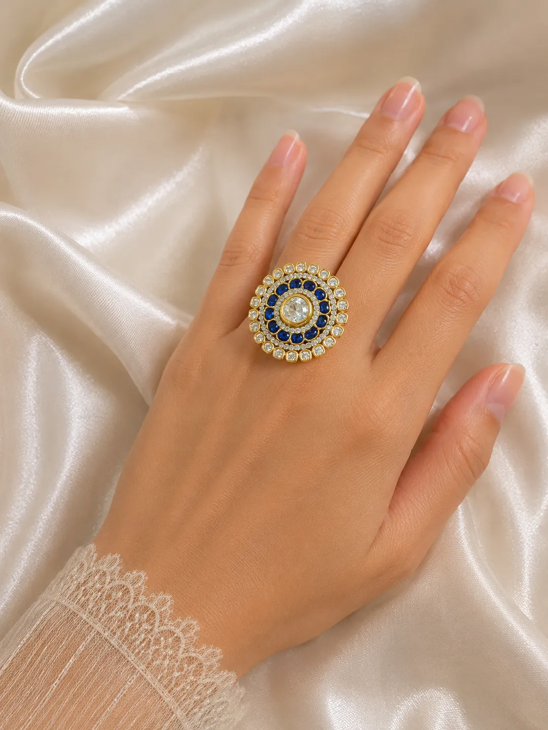 Midnight Royale Halo Statement Ring