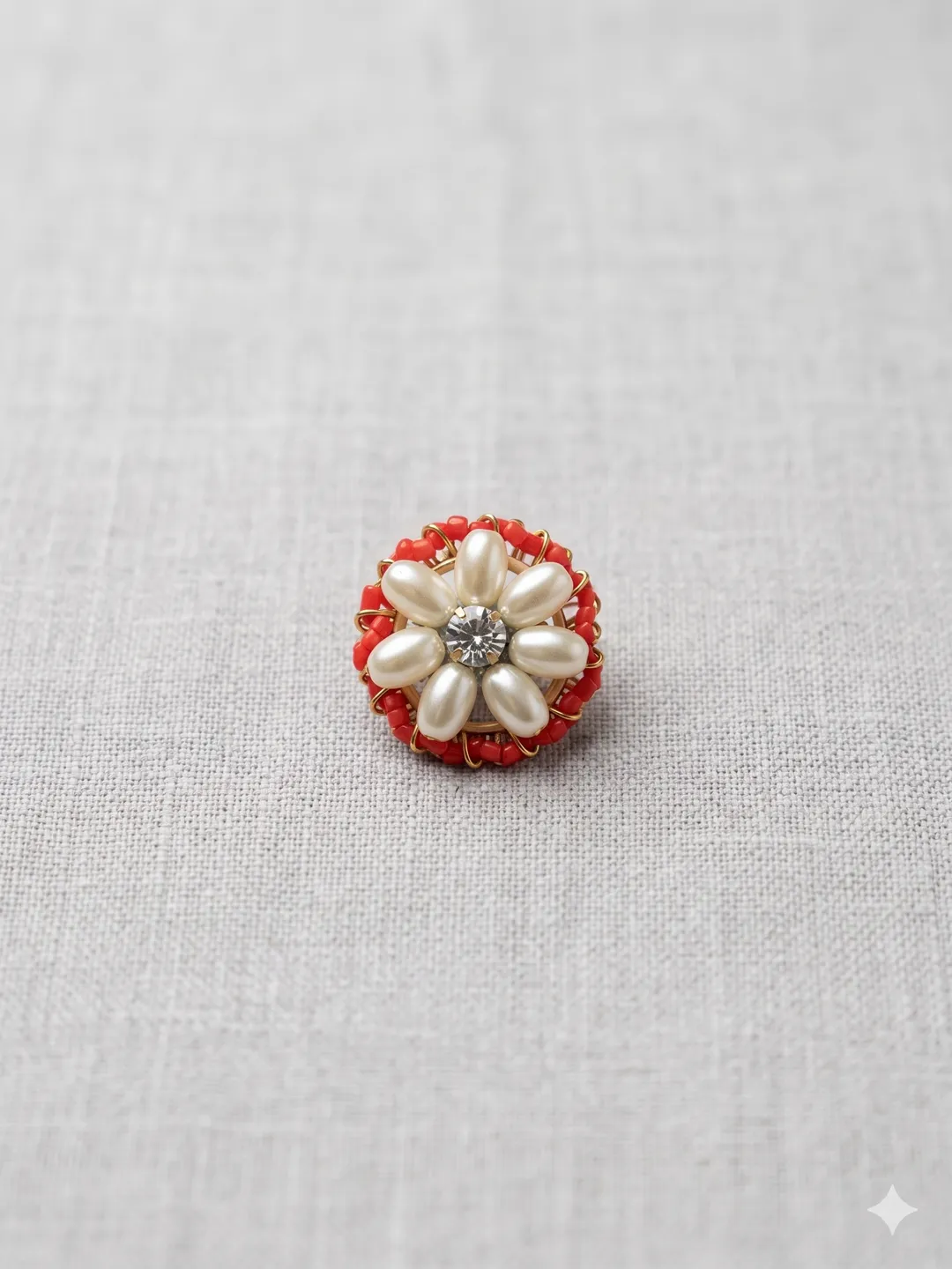 Ruby Pearl Blossom Ring