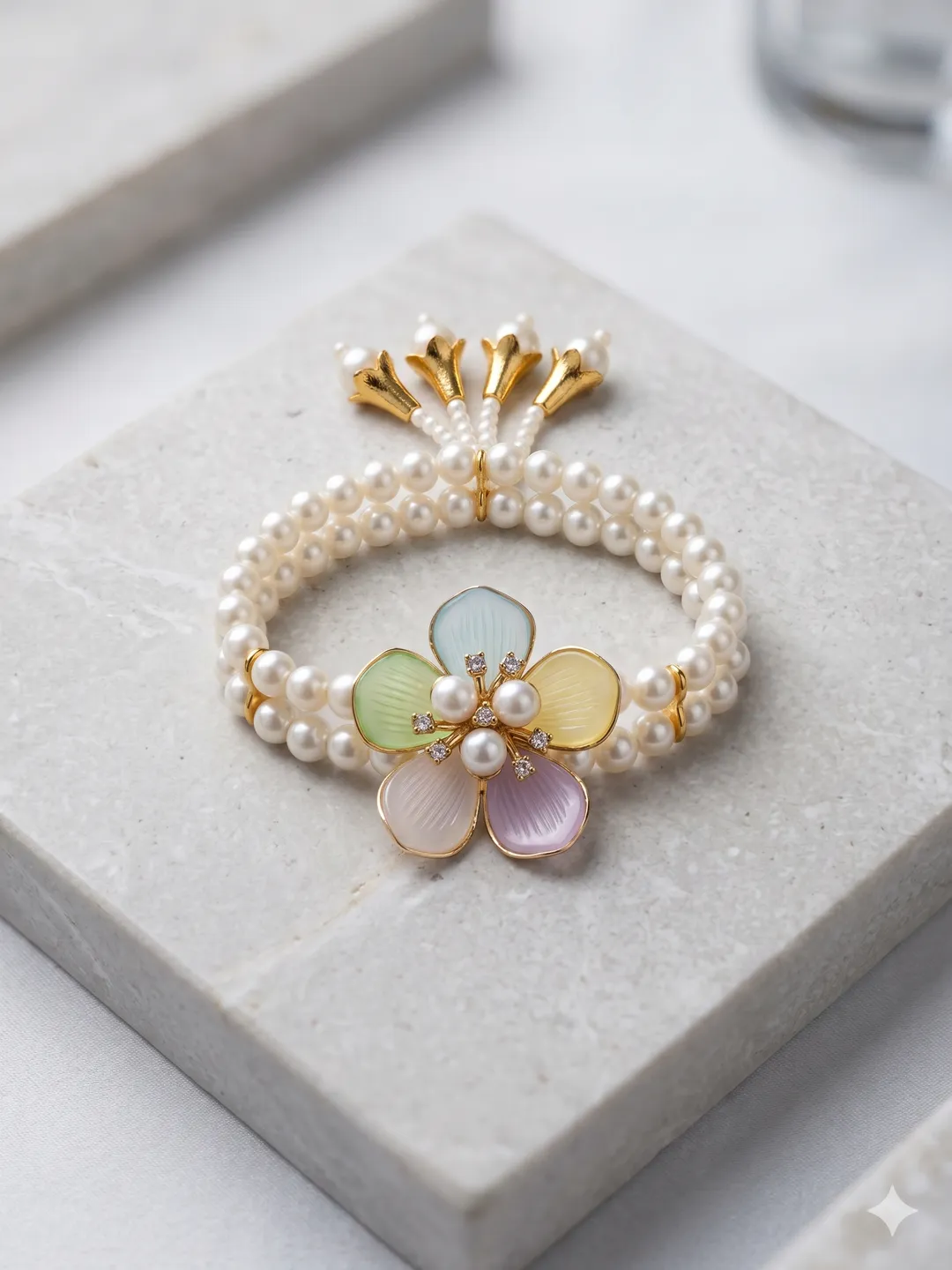 Pastel Pearl Blossom Bracelet (pack of 10)