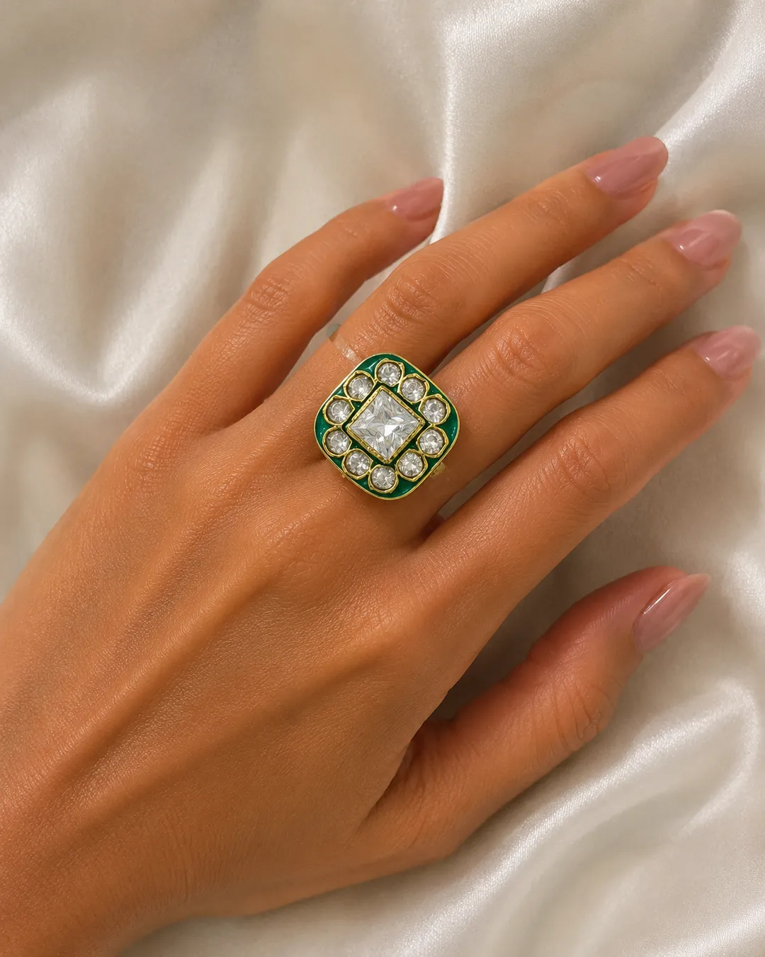 Emerald Royale Square Ring