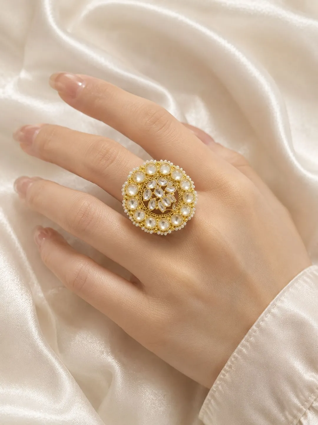 Celestial Jaal Kundan Statement Ring