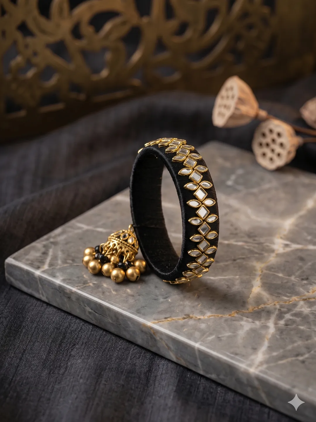 Black Punjabi Jhumki Bangle