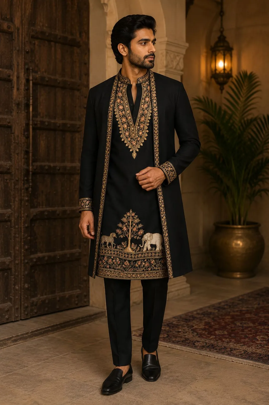 Regal Noir Heritage Kurta Set