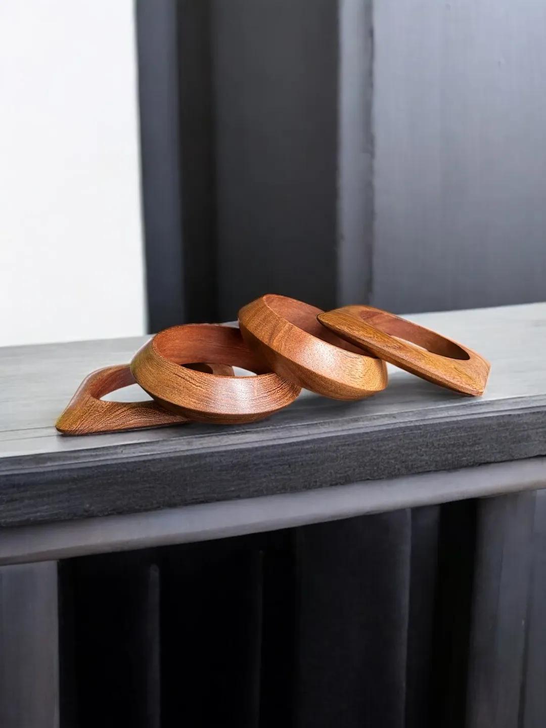 Set of 4 Classic Wooden Bangles