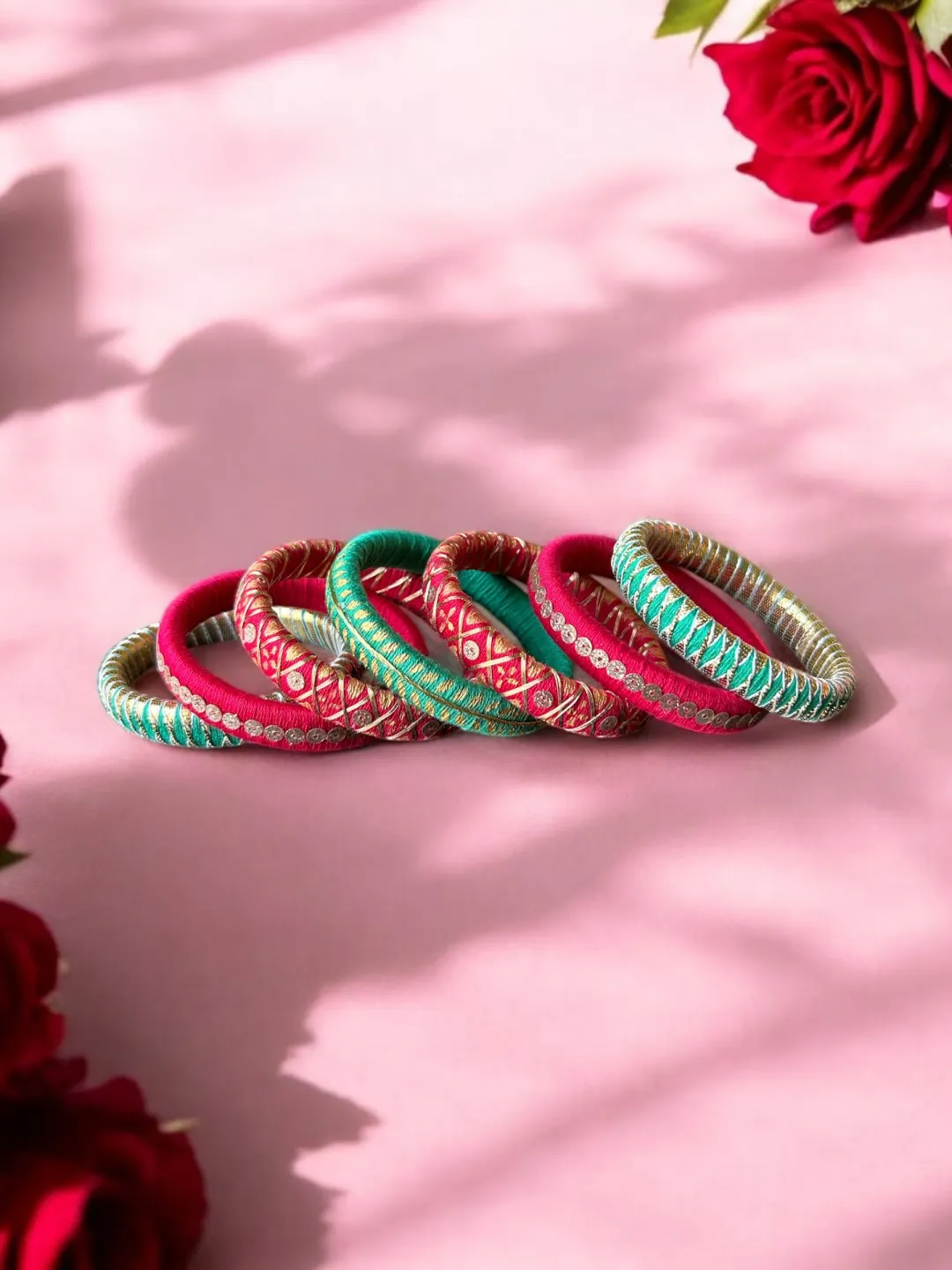 Bridal Rani Green Bangle Set