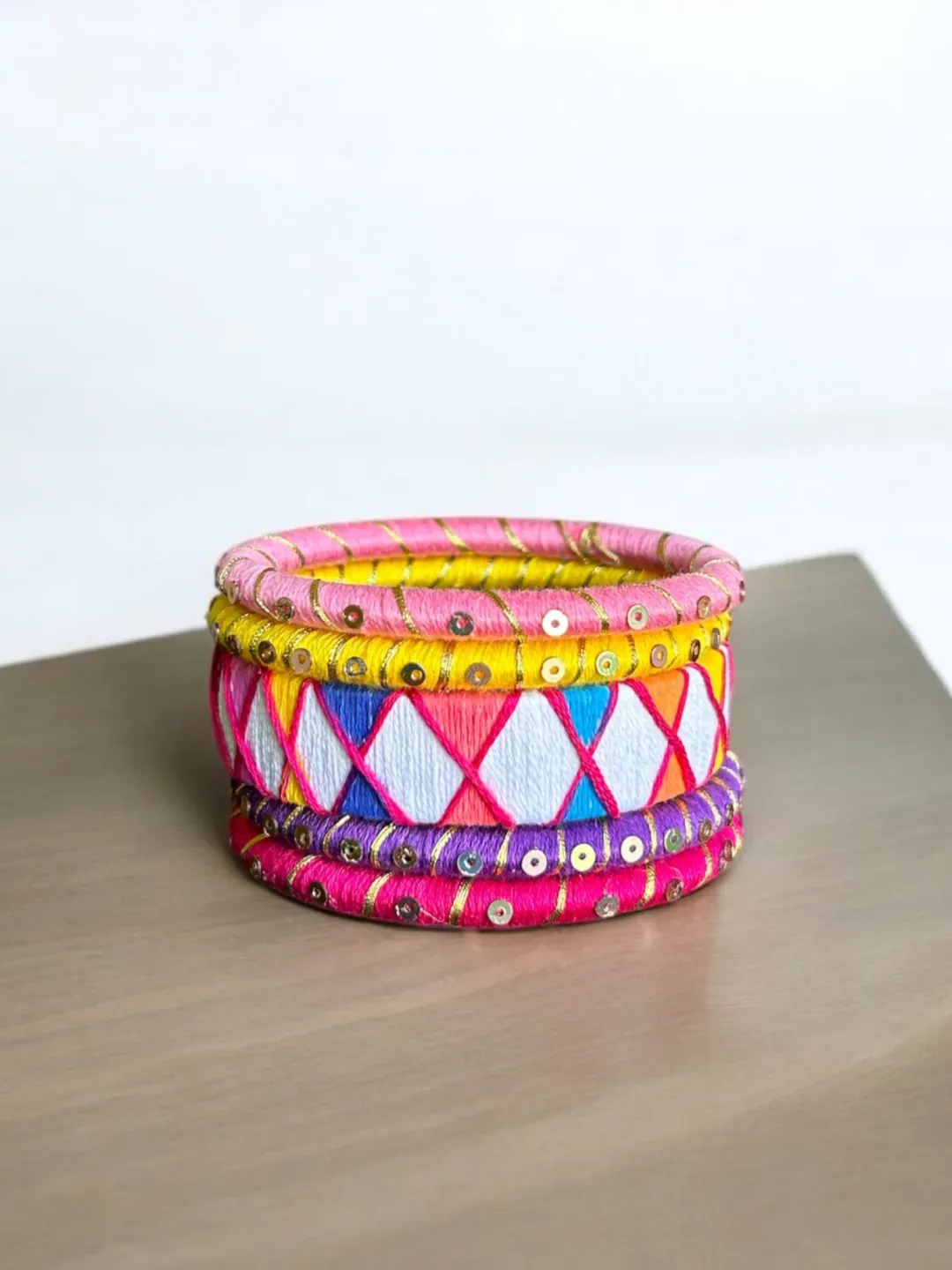 Vibrant Pink Bangle Set of 5