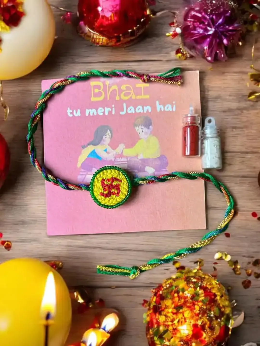 “Swastik” Handmade Beaded Rakhi