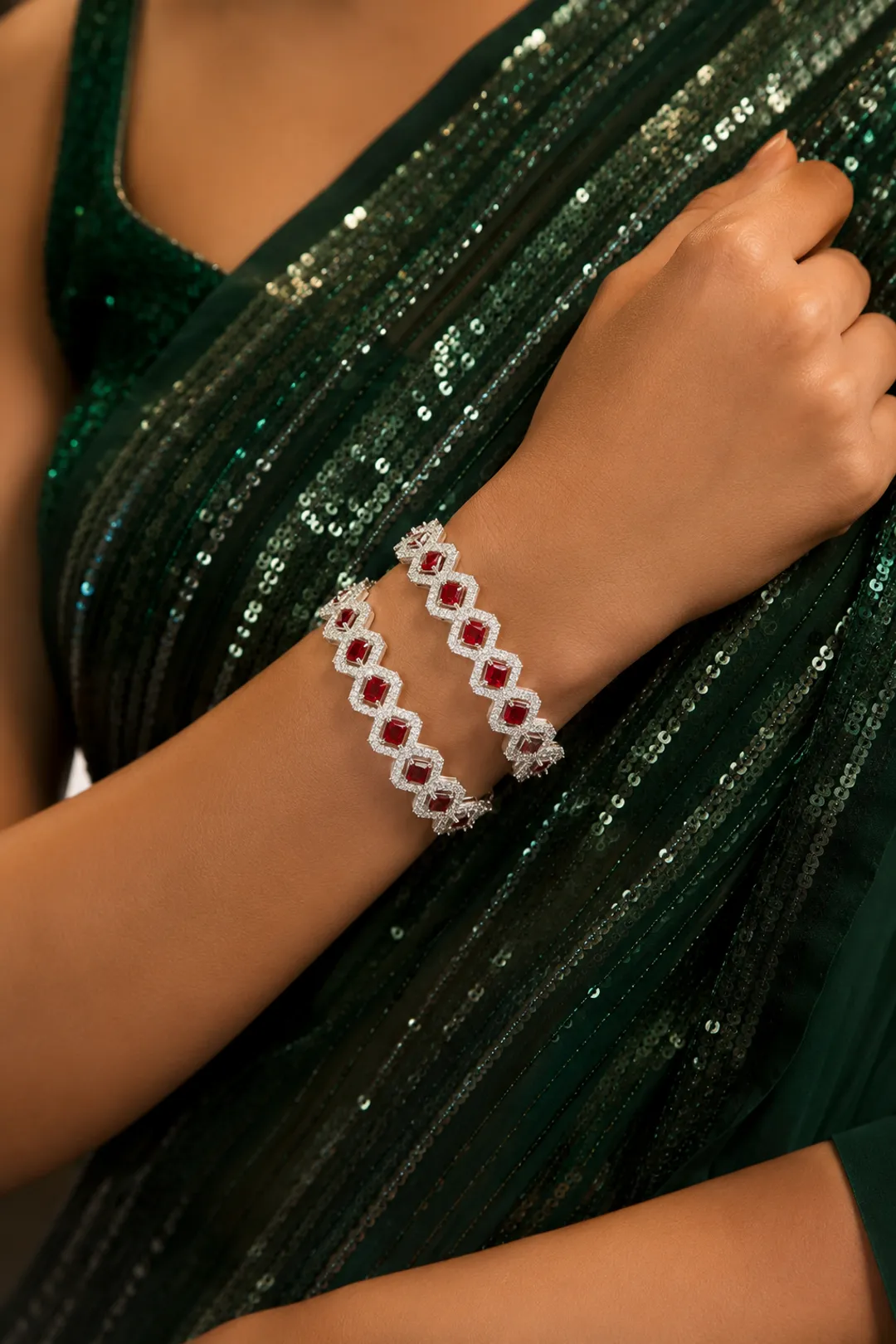 Garnet Glow Bangles