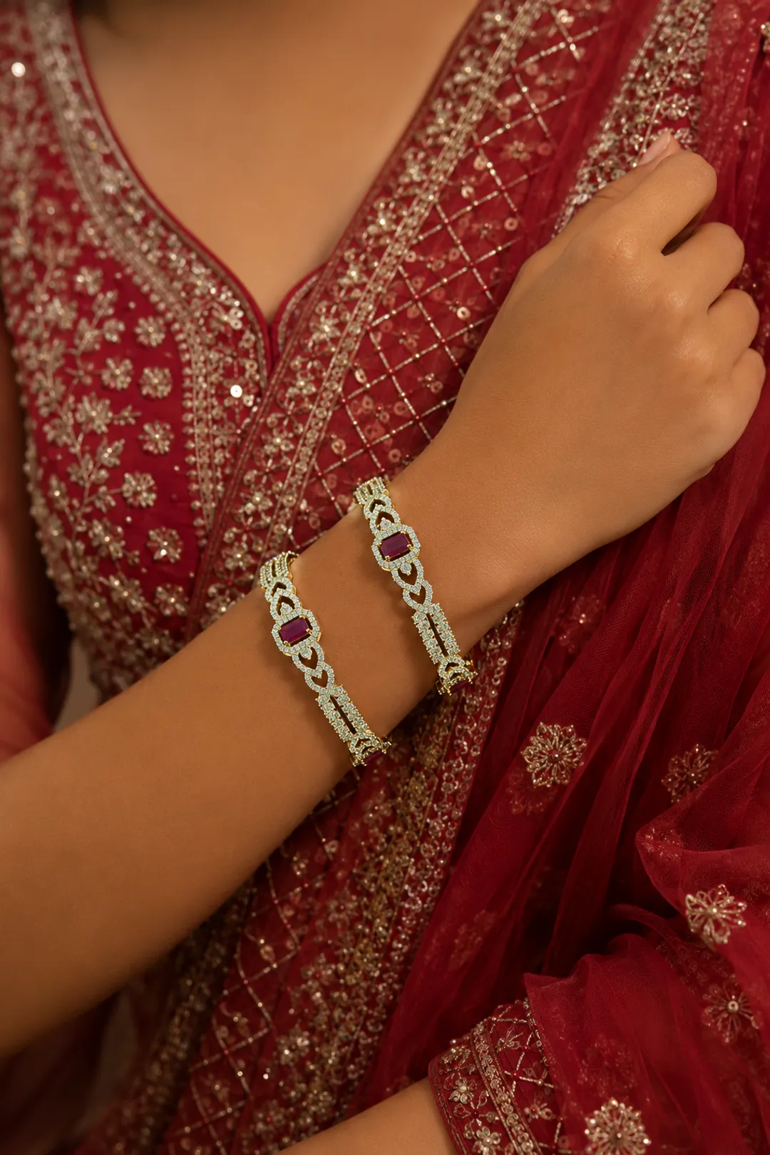 Crimson Luxe Bangles