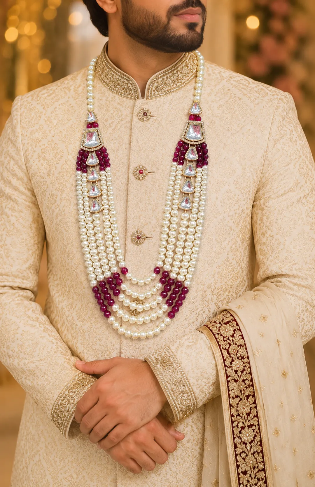 Vintage Ruby Elegance Mala