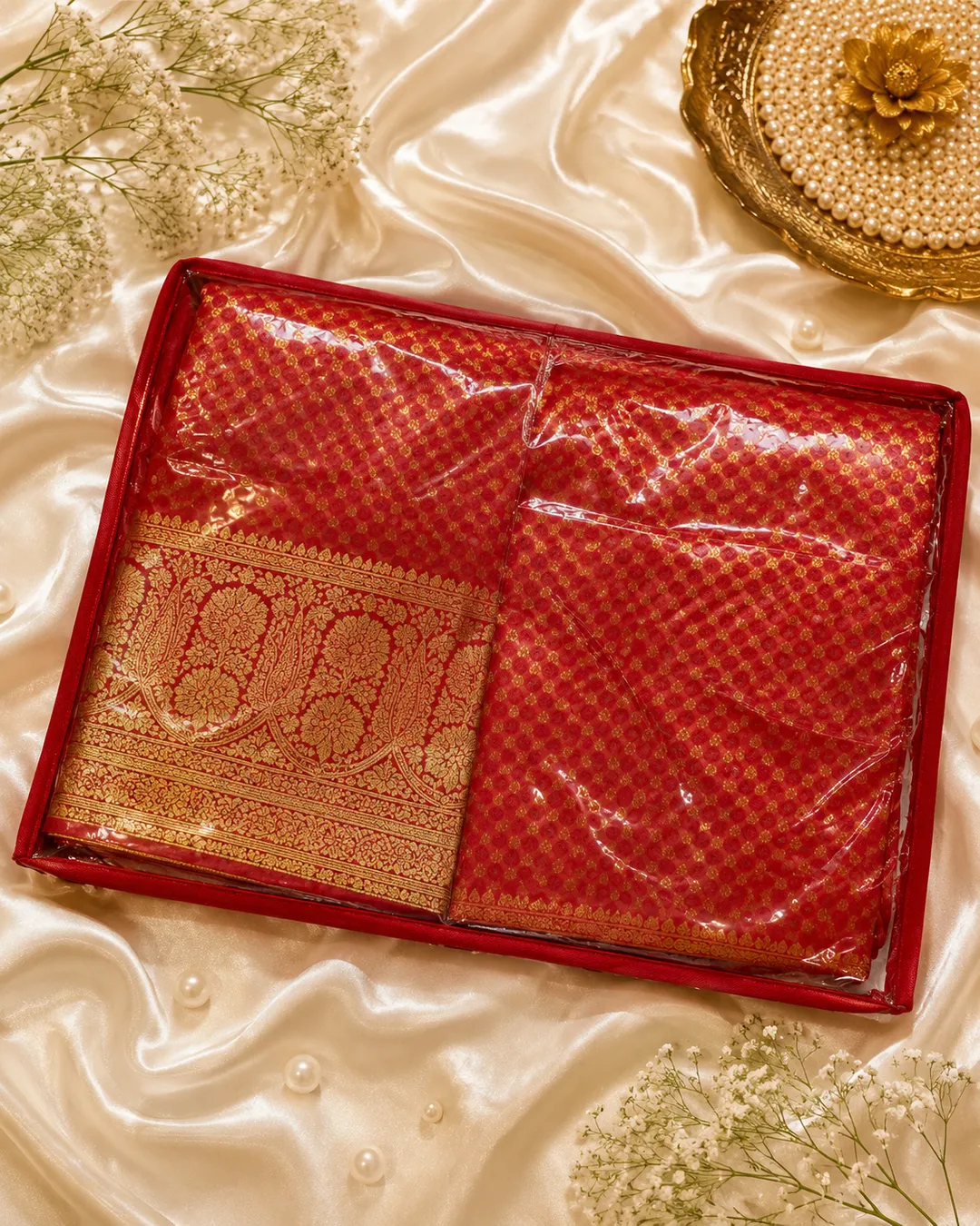Red Transparent Saree Cover 