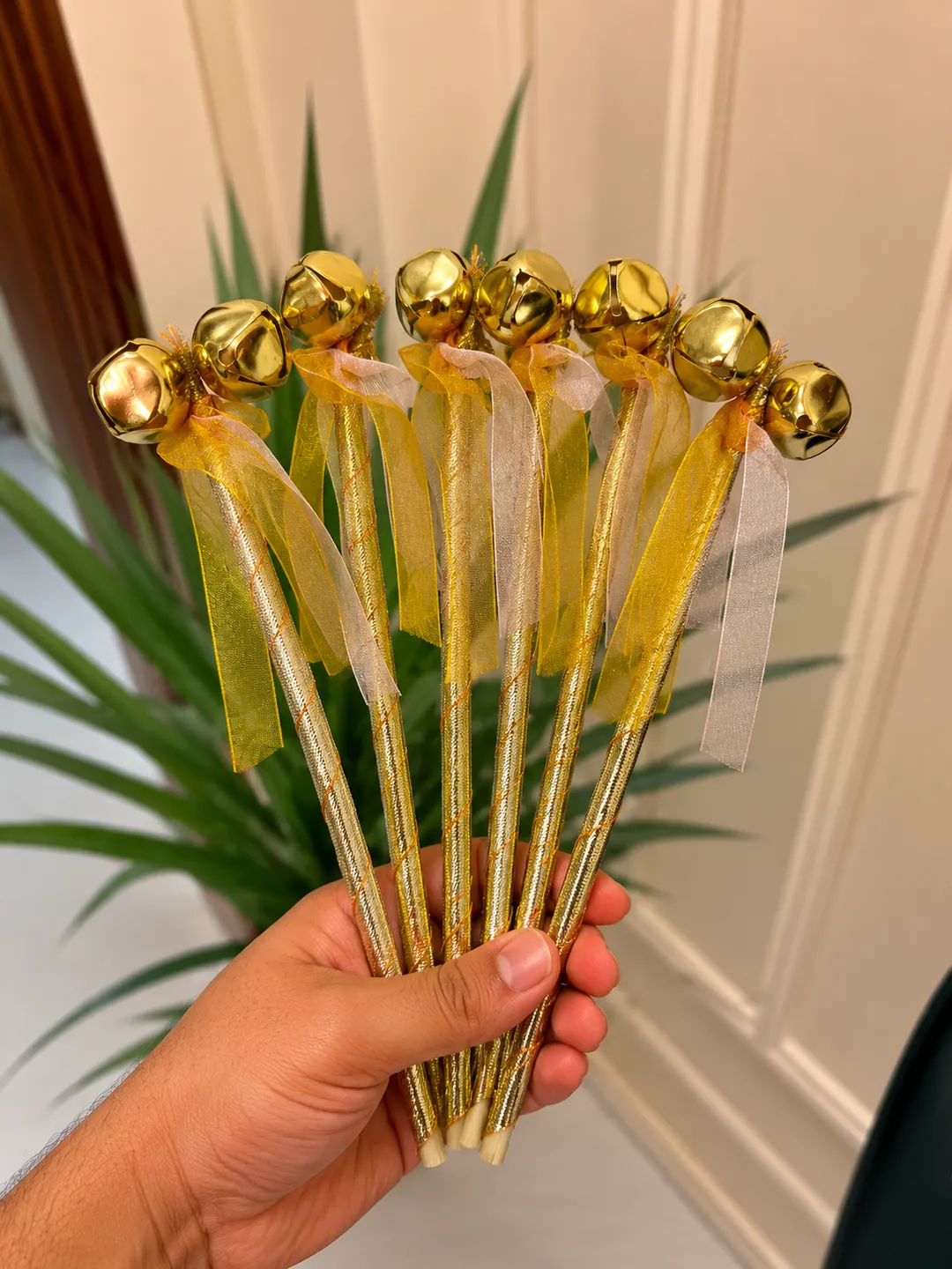Yellow Heritage Ghungroo Stick (Pack of 10)