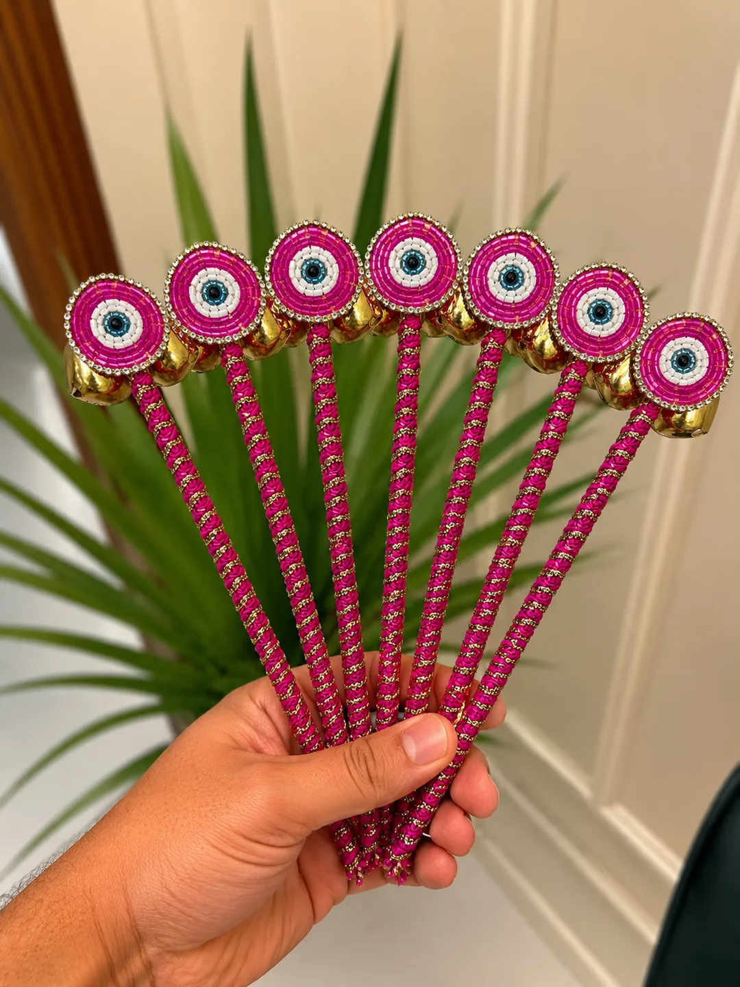 Pink Evil Ghungroo Sticks (Pack of 10)