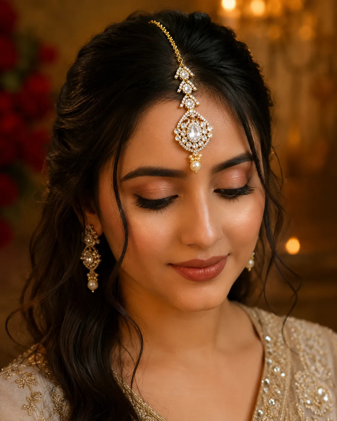 Kundan Pearl Maang Tikka
