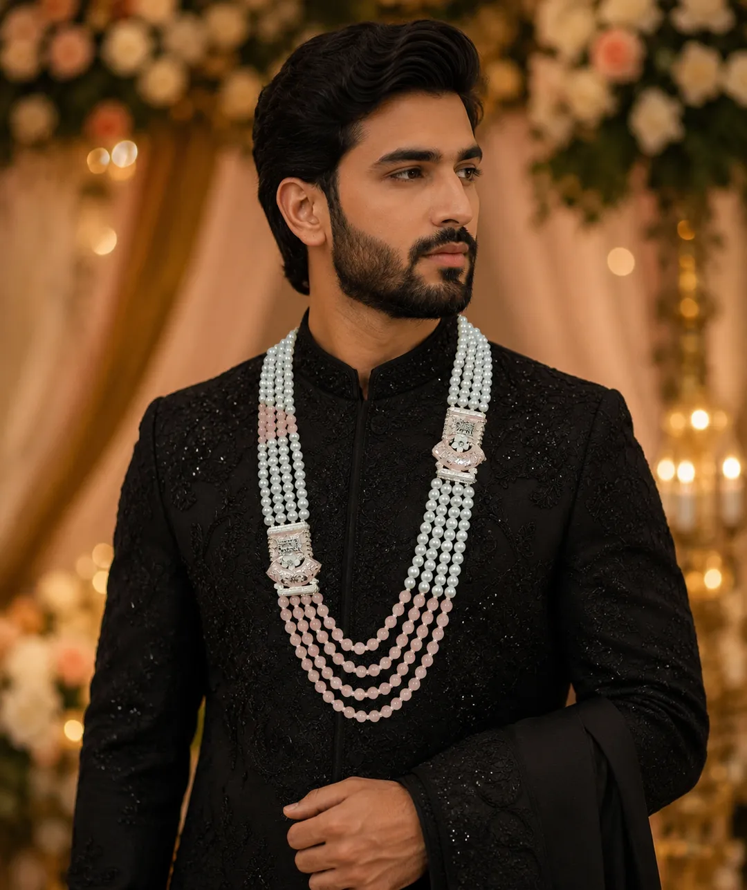 Regal Beige Groom Necklace