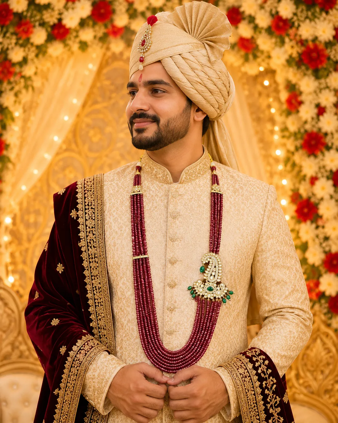 Royal Ruby Groom Mala