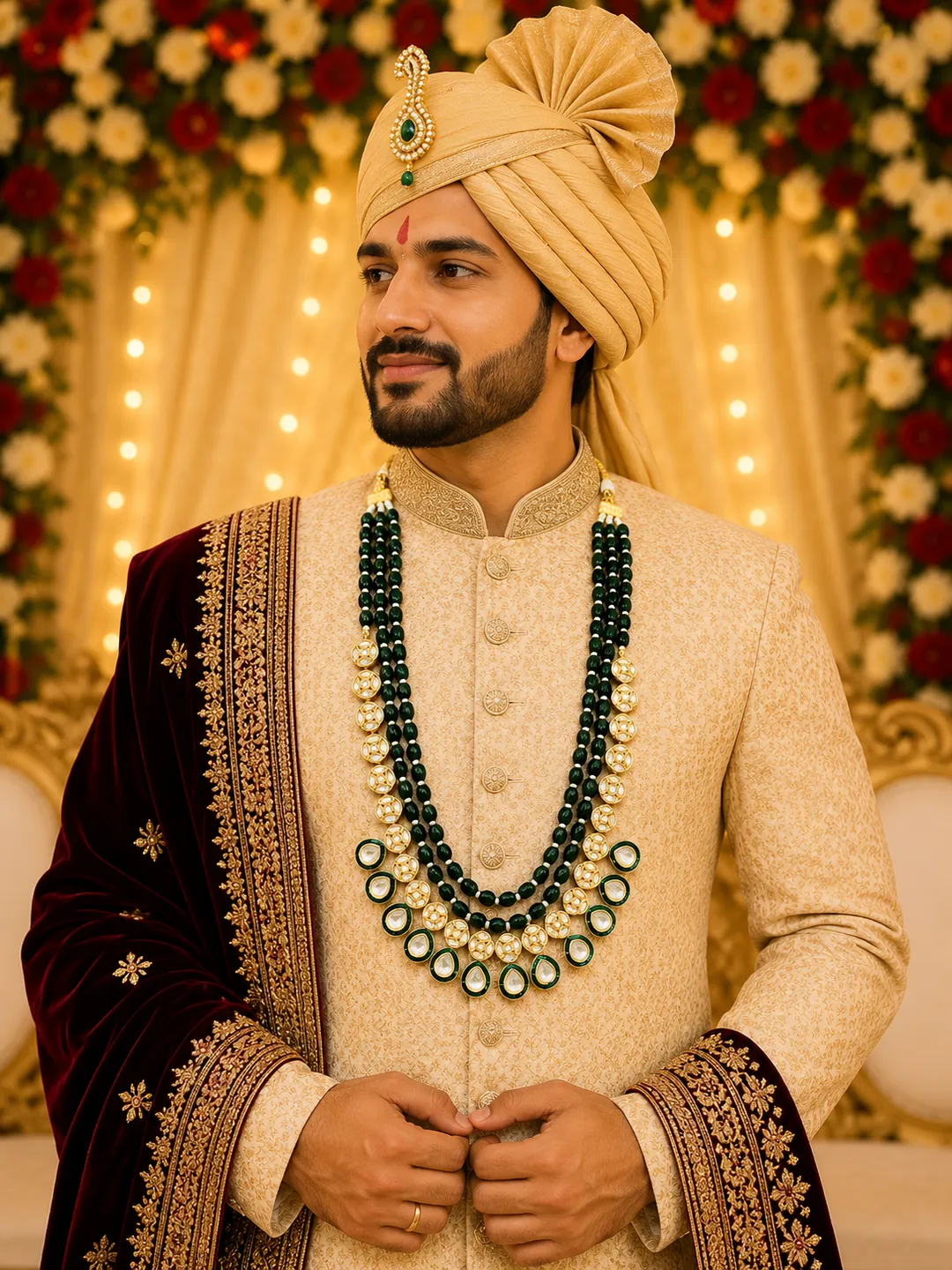 Heritage Kundan Emerald Mala