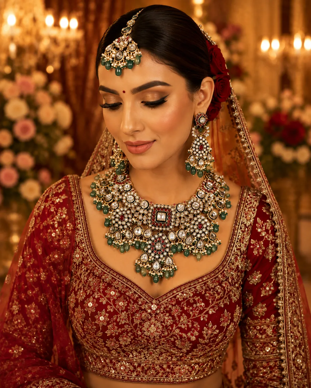 Emerald Royale Kundan Bridal Set