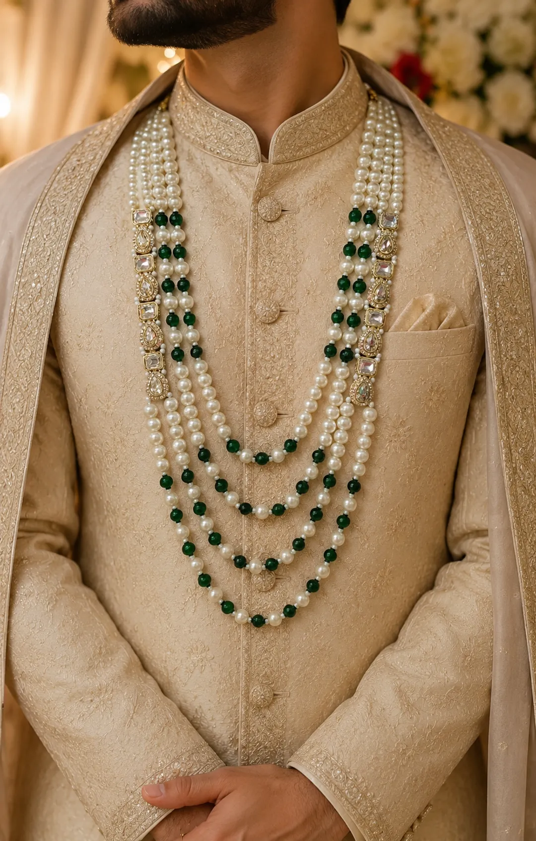 Royal Green Layered Mala