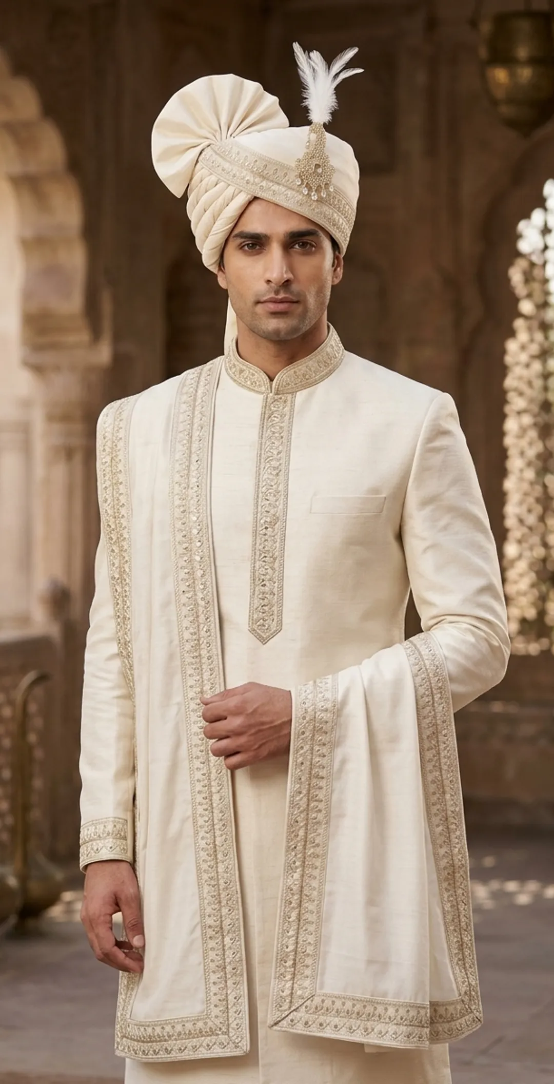 Pearl Crest Pagdi Set