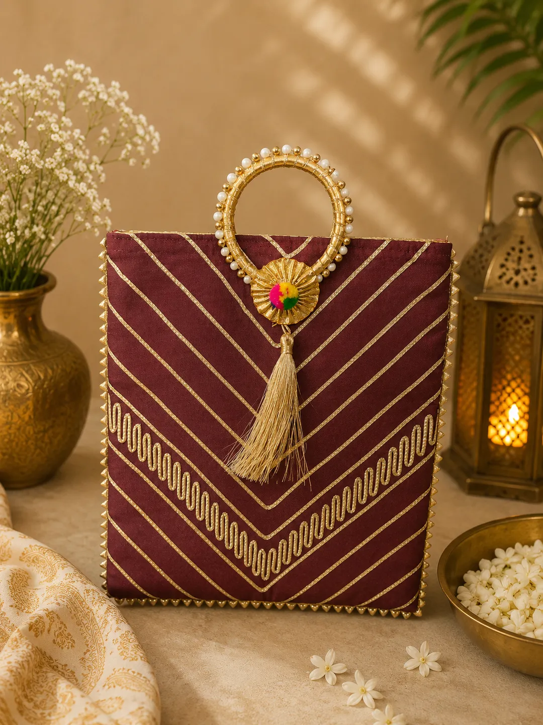 Maroon Maharani Tote
