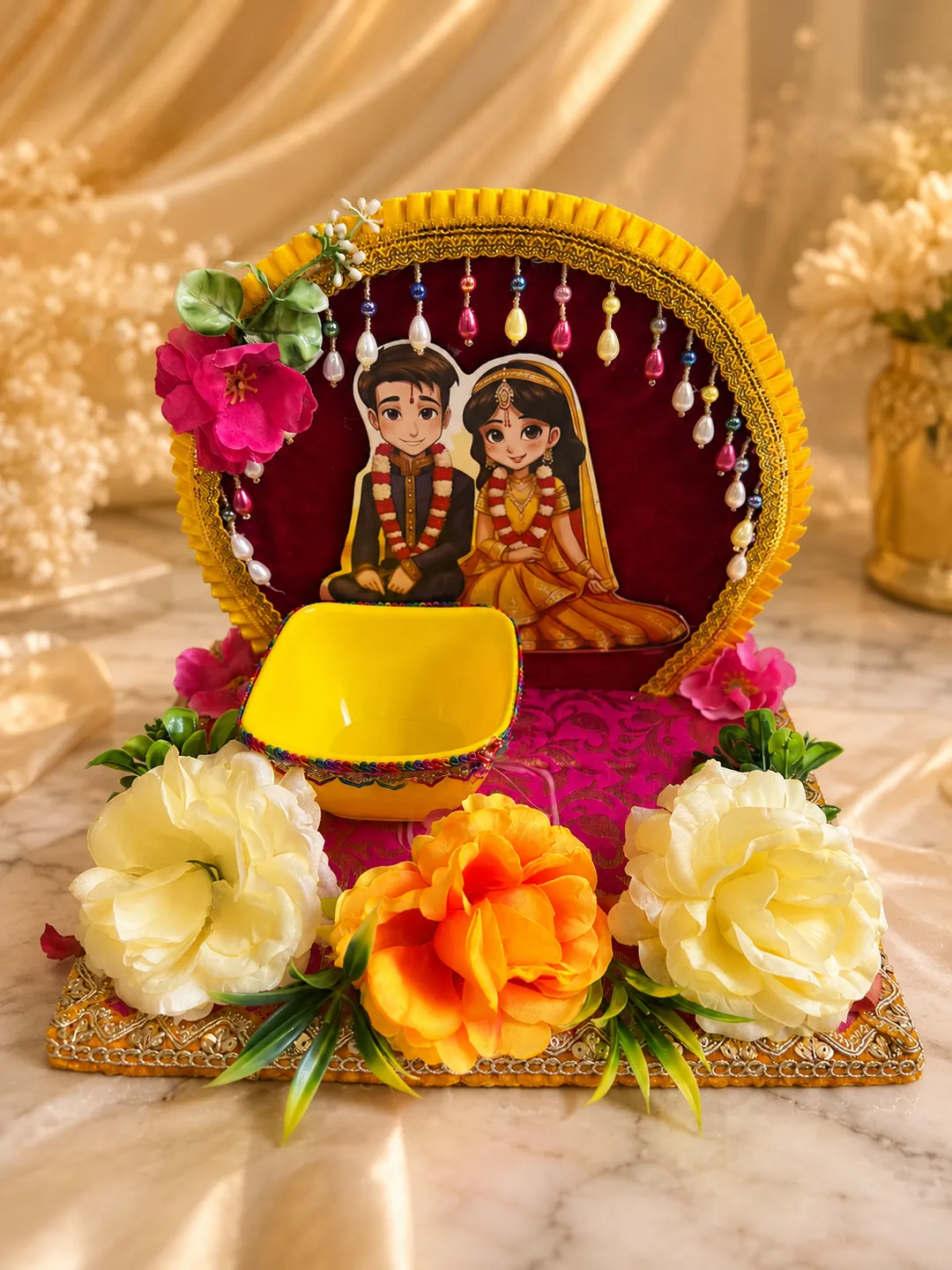 Bride Groom Haldi Platter