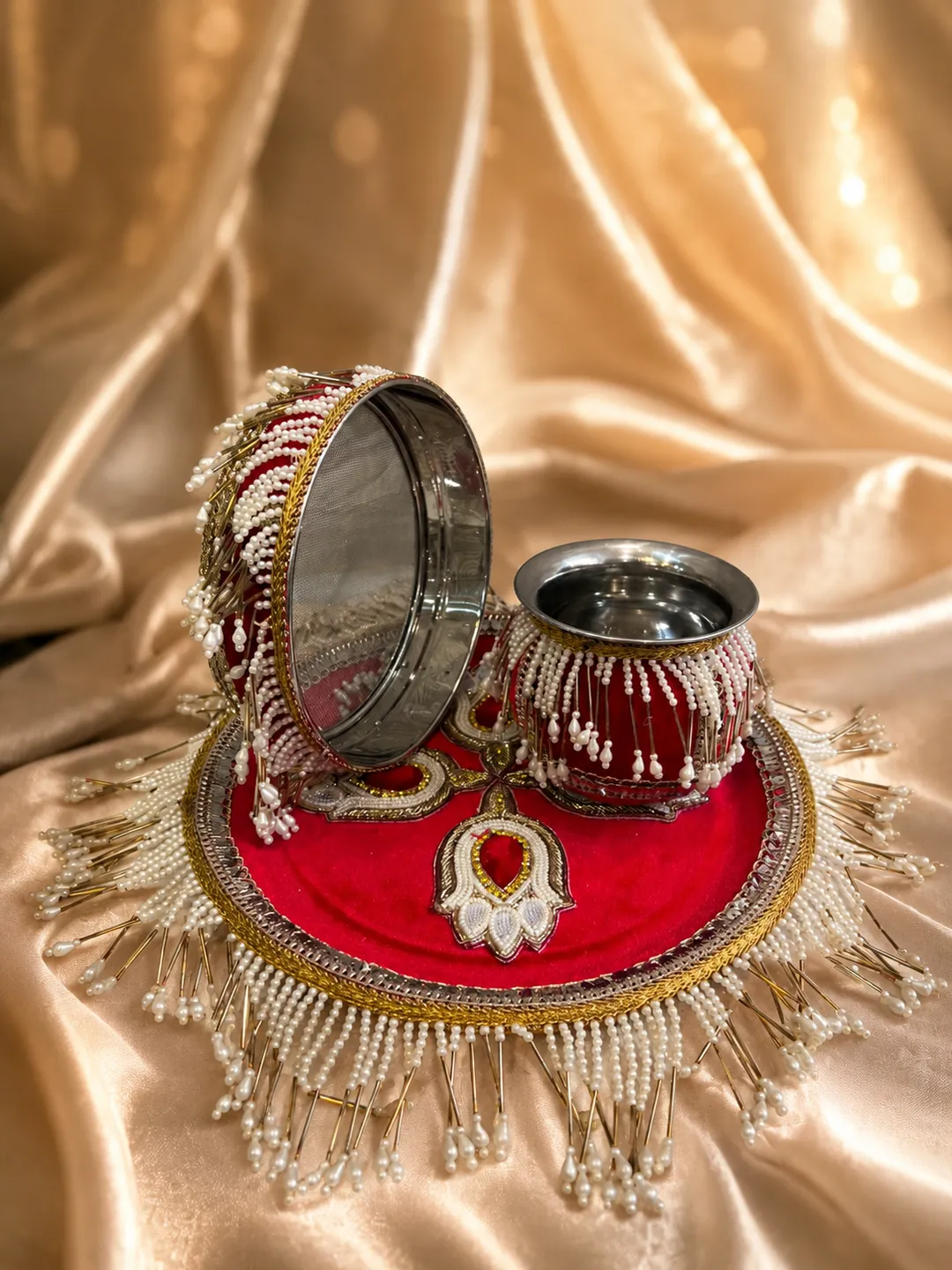 Red Pearl Karwa Set
