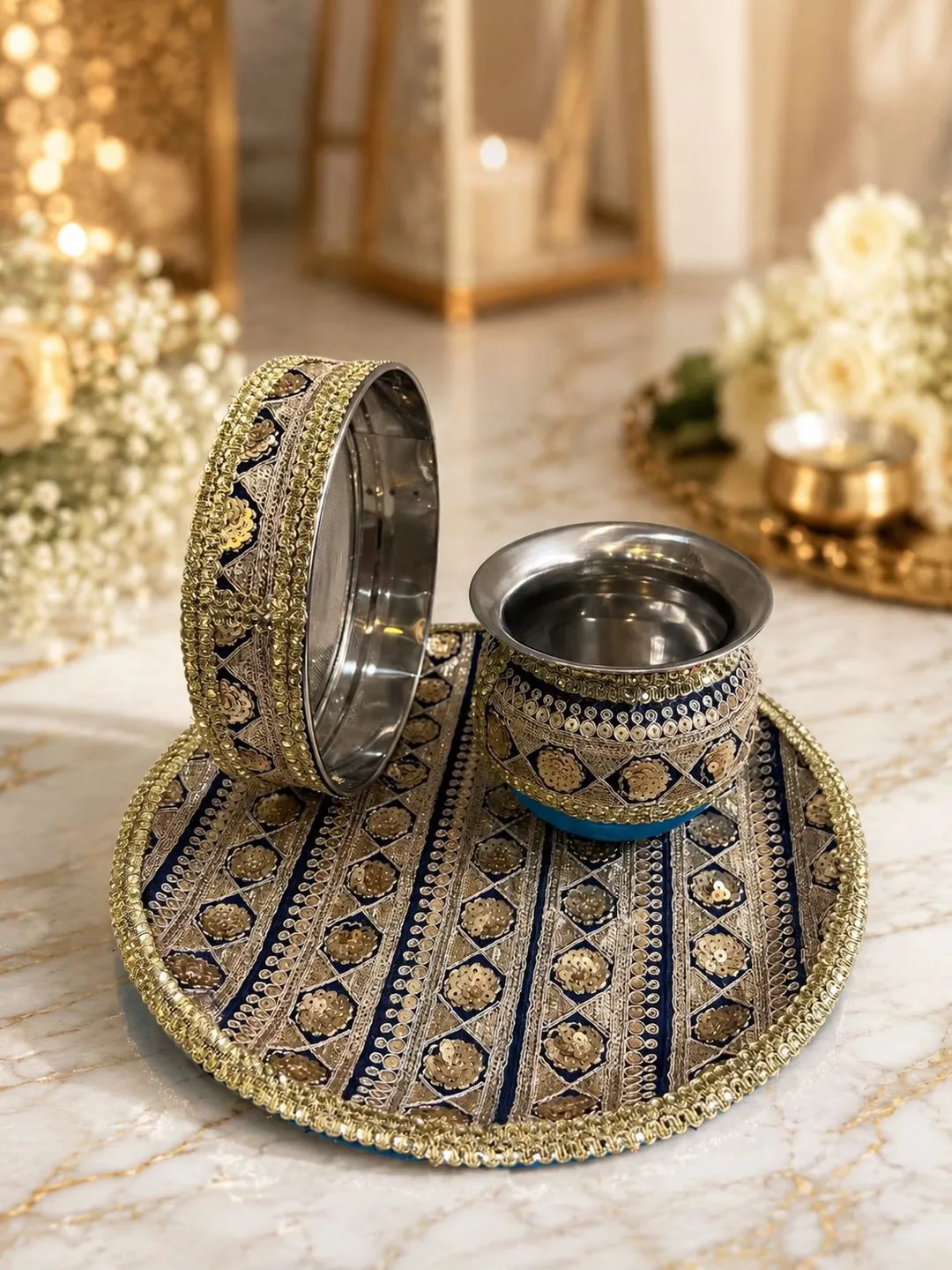 Traditional Karwa Puja Set