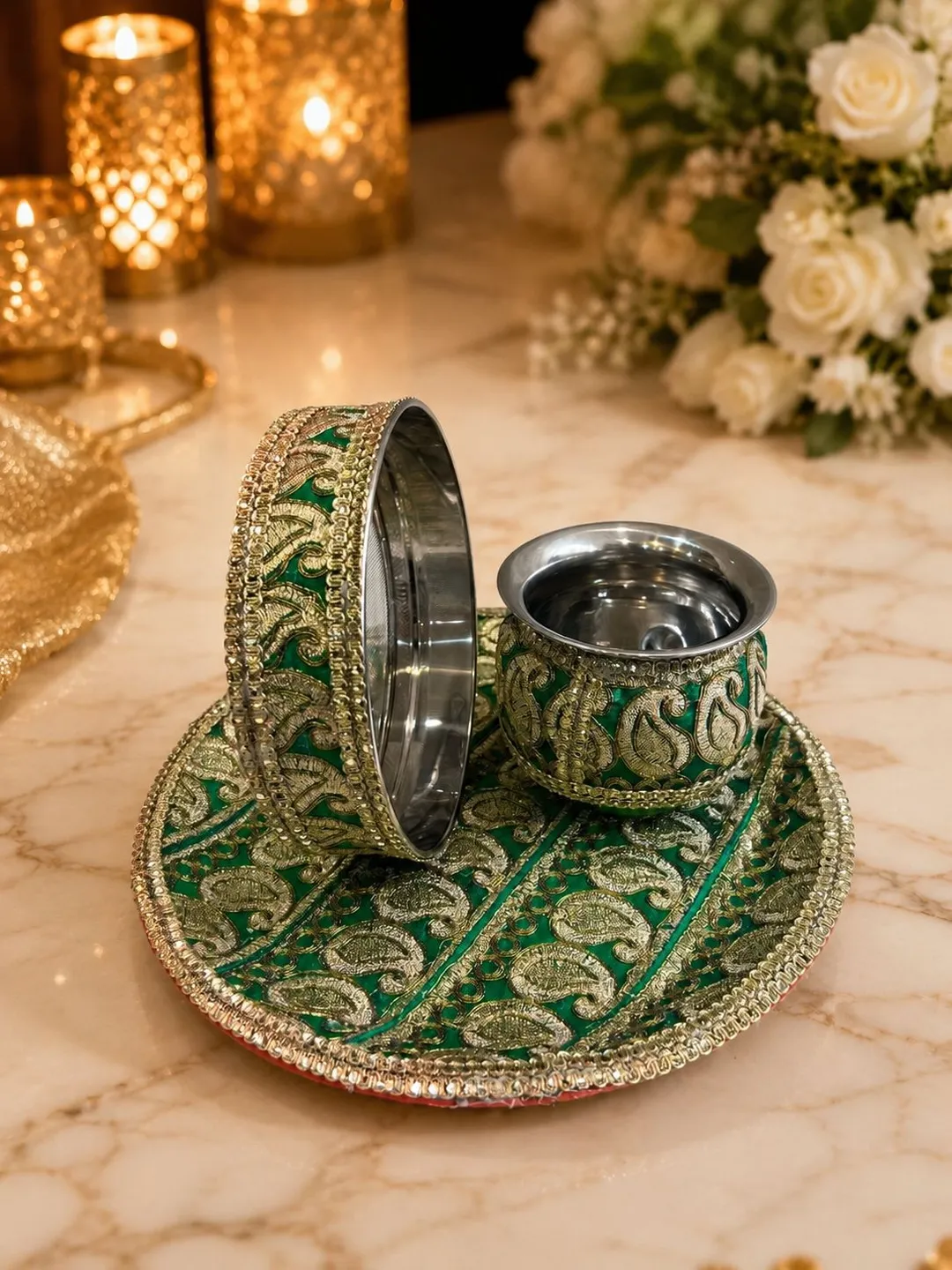 Embellished Karwa Puja Thali