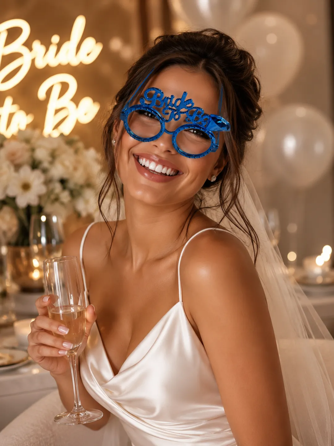 Blue Bride Squad Party Glasses
