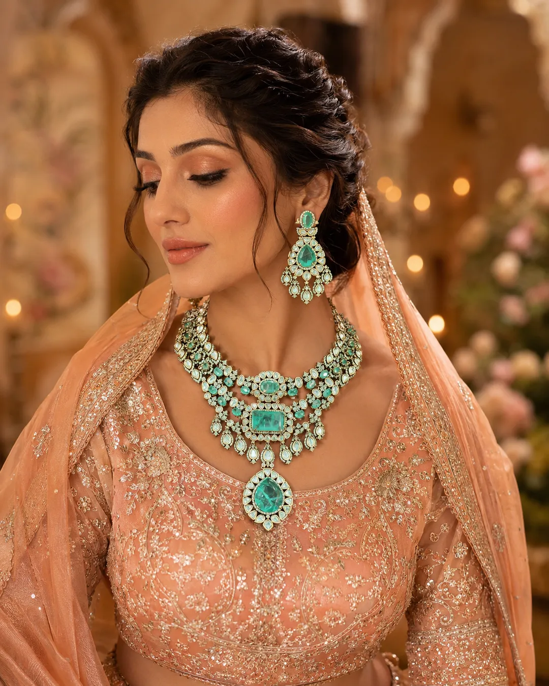 Aqua Emerald Bridal Set