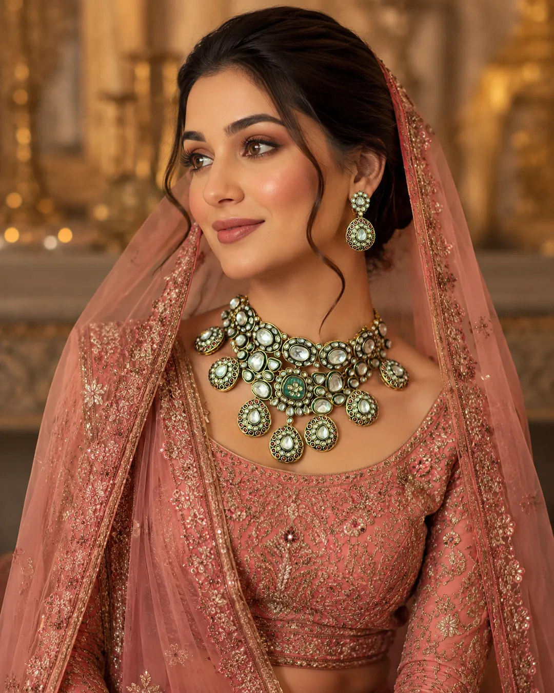 Antique Kundan Drop Set