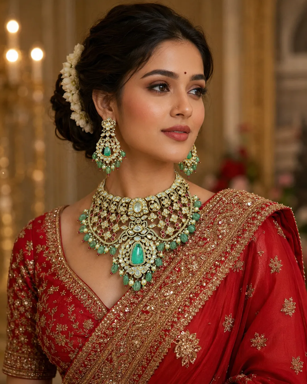 Regal Mint Polki Heritage Choker Set