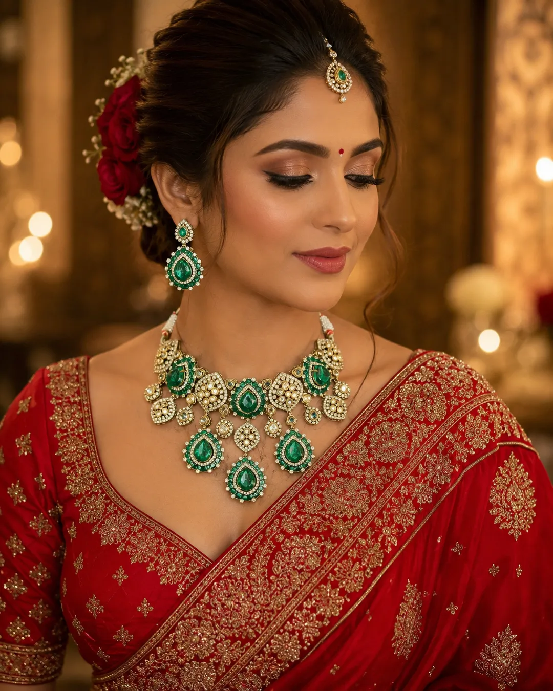 Polki Drop Bridal Necklace Set